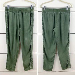 CLOTH & STONE Elastic Waist Joggers XS Olive Green Lightweight Tencel Lyocell